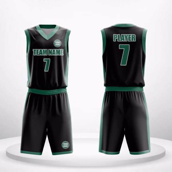 Emerald Edge basketball stuff with black base and green side panels