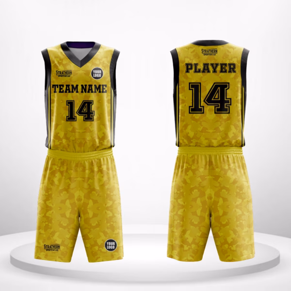 Custom basketball jerseys - Yellow Stealth
