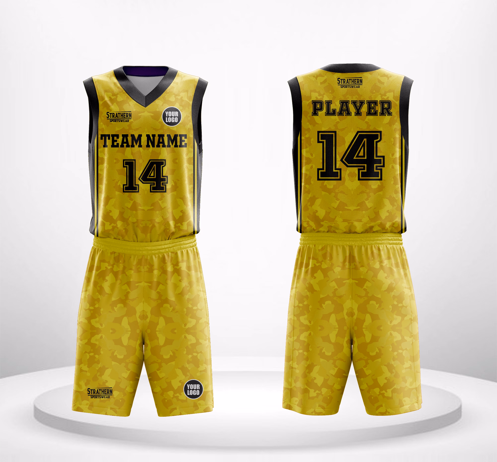 Custom basketball jerseys - Yellow Stealth