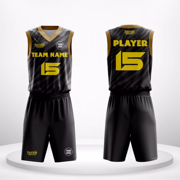 Savage Shadow best basketball jerseys featuring subtle tiger stripes in light black with brown borders.