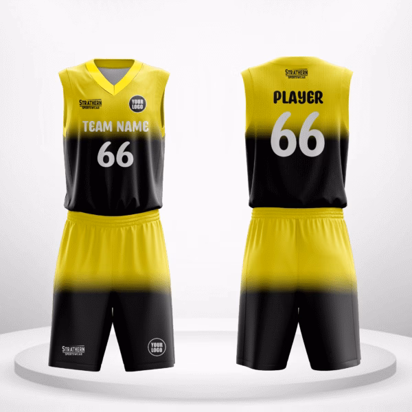 Eclipse Blend cheap NBA basketball jerseys featuring a dynamic black to yellow gradient design.