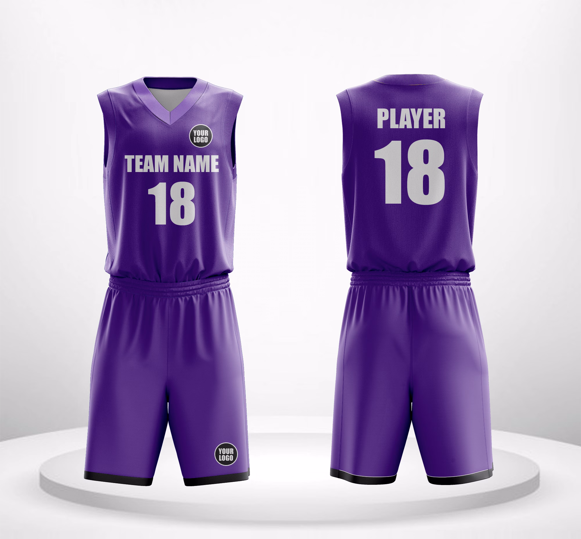 Regal Purple basketball uniform custom design with deep purple tone and premium finish.