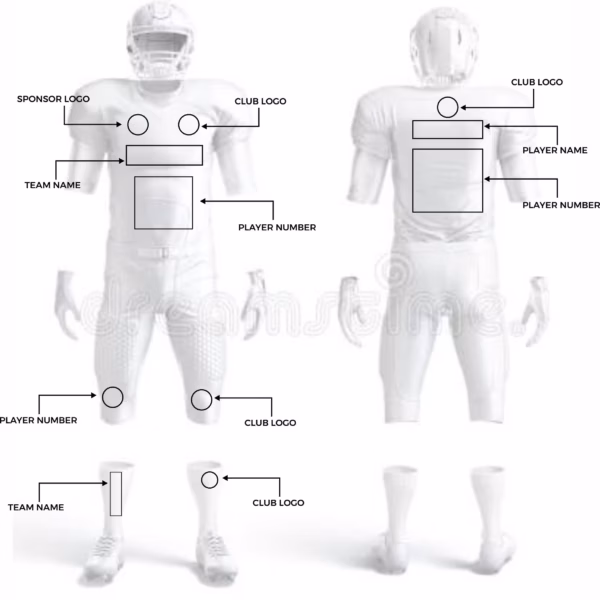 Fully customizable Design Gridiron/American football uniform design with Gridiron Hero. Design jerseys, pants, and socks.