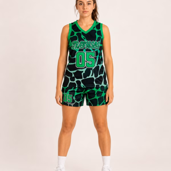 Traviesos Green & Black Basketball Uniform