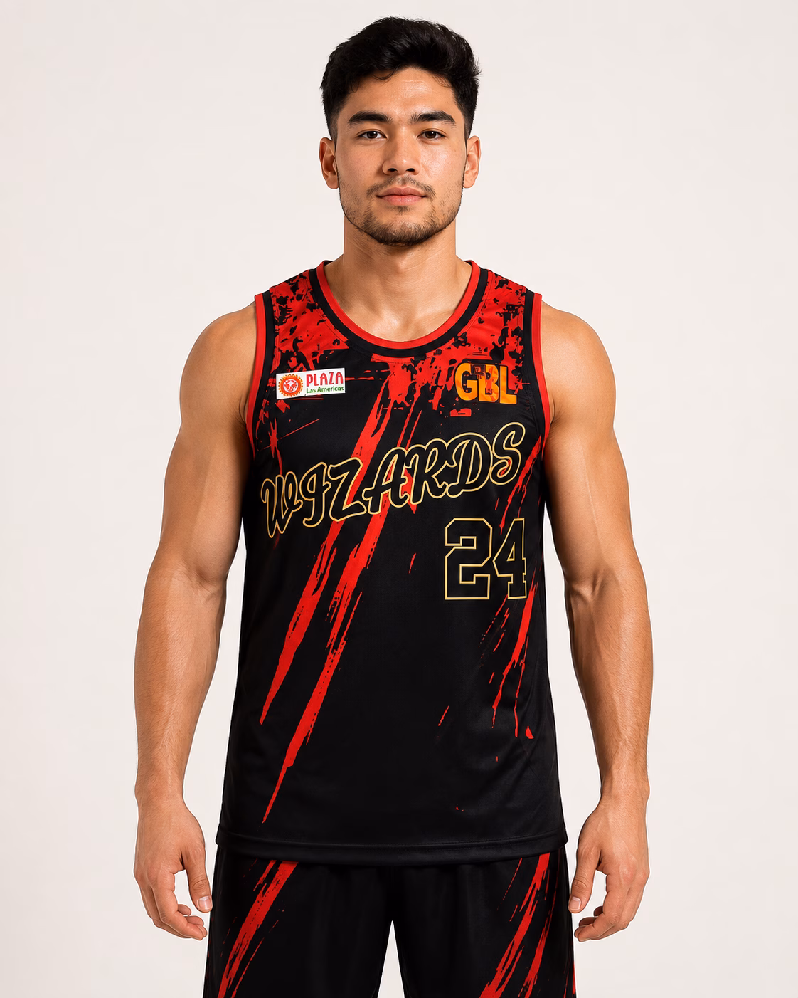 GBL Wizards Black & Red Basketball Uniform