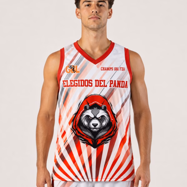 GBL Elegidos del Panda White & Red Basketball Uniform