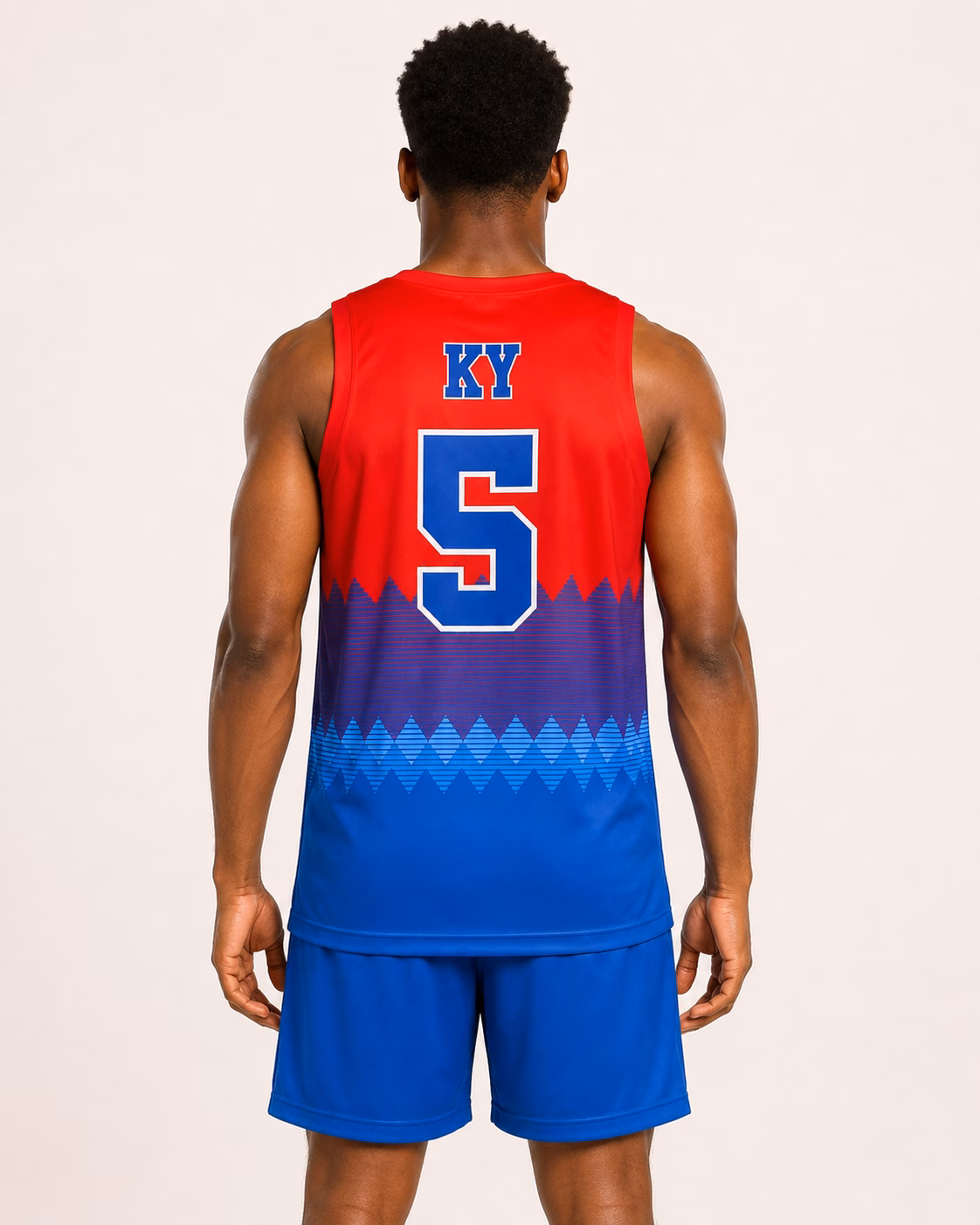 GBL Red, Blue & Purple Basketball Uniform - Image 2
