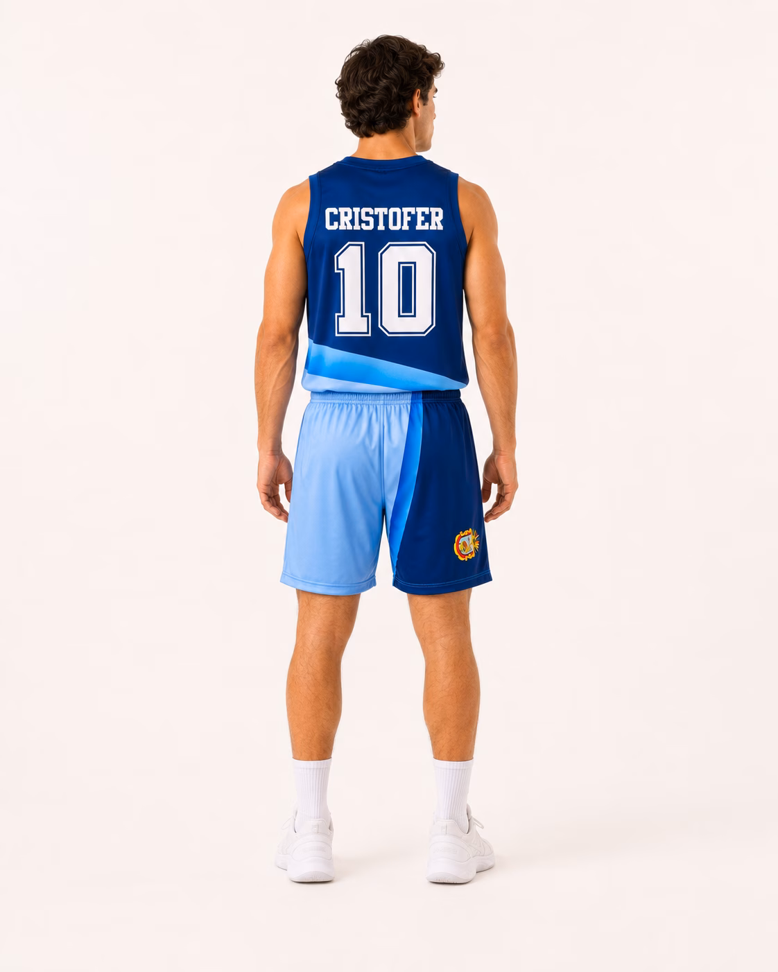 Pandoloma Blue & White Basketball Uniform - Image 2