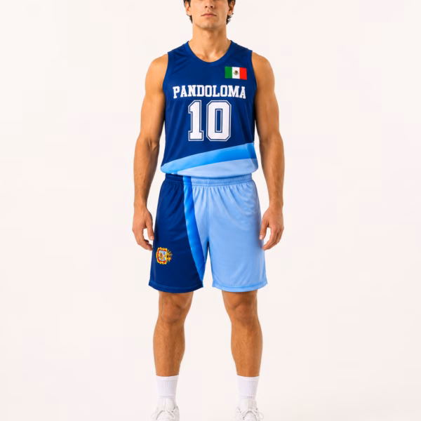 Pandoloma Blue & White Basketball Uniform