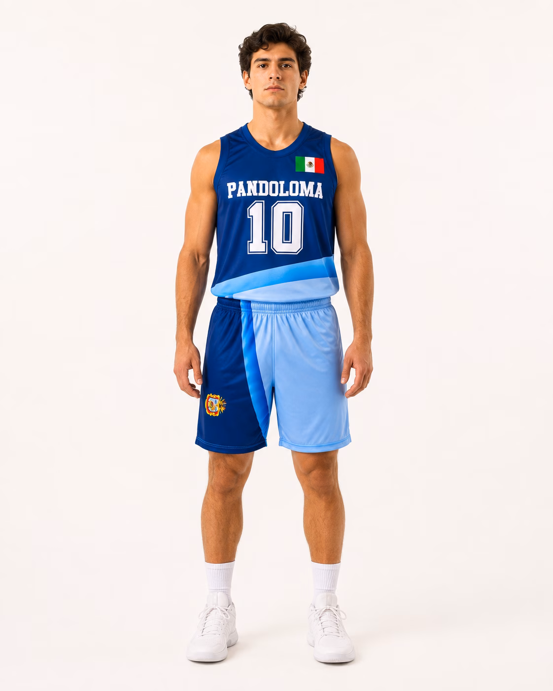 Pandoloma Blue & White Basketball Uniform