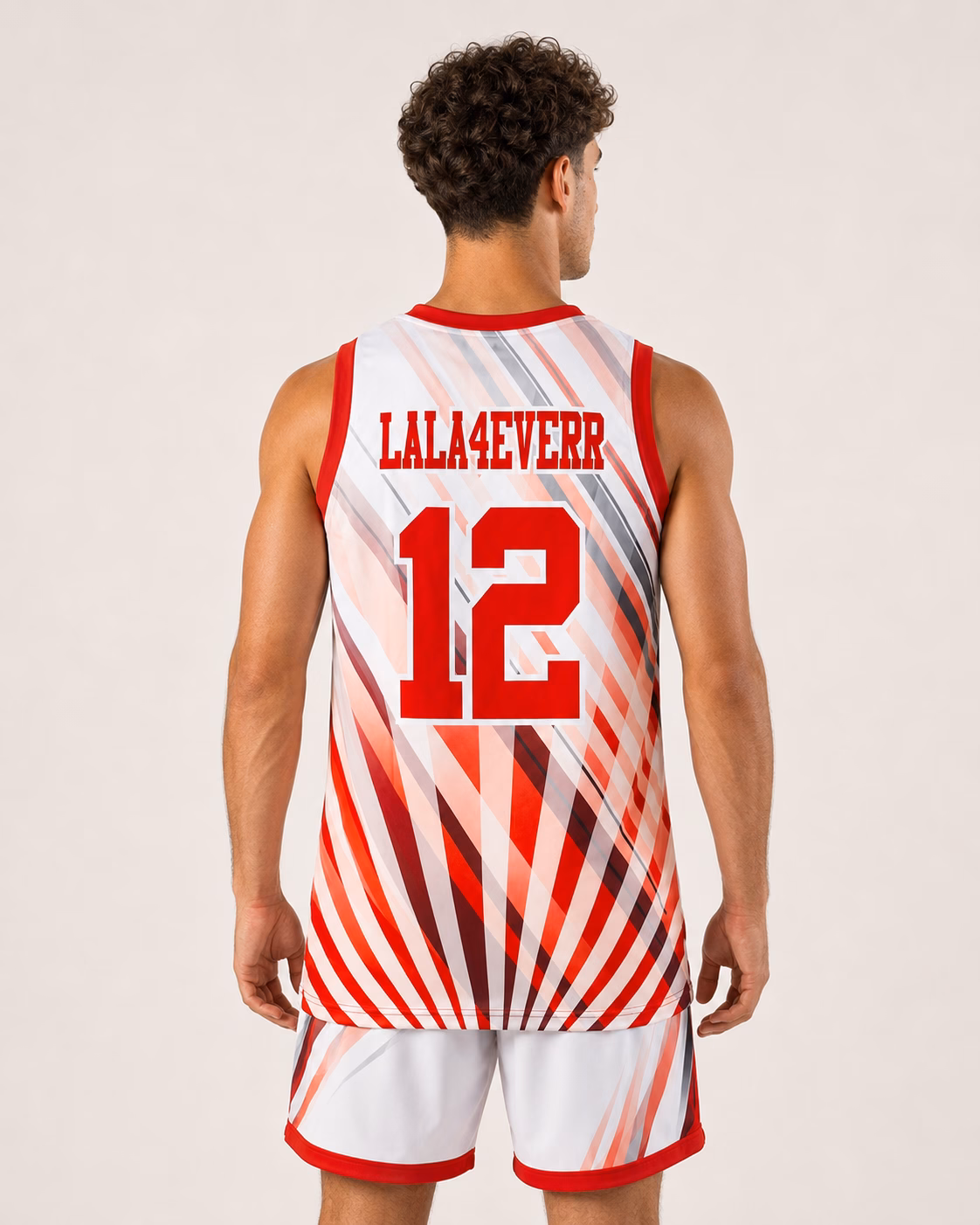 GBL Elegidos del Panda White & Red Basketball Uniform - Image 2
