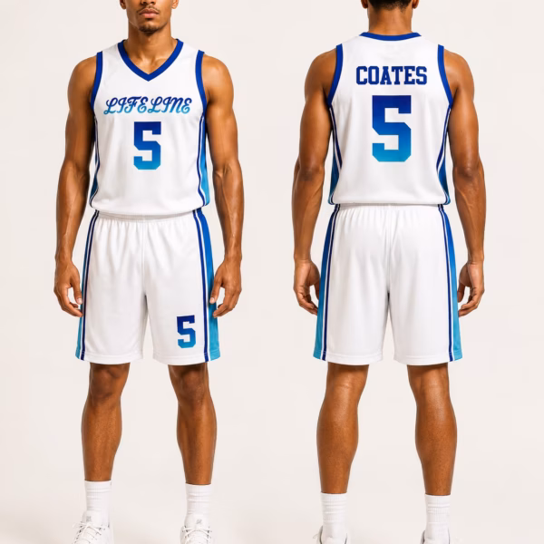 Lifeline Classic White Basketball Uniform