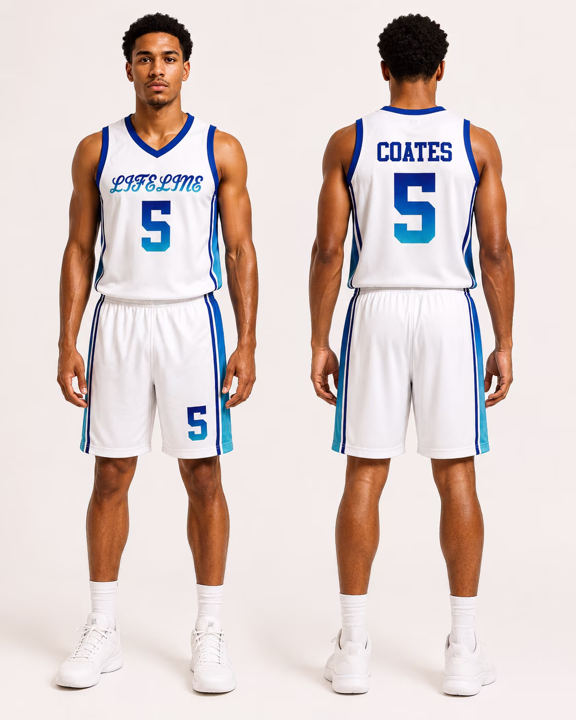 Lifeline Classic White Basketball Uniform