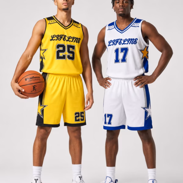 Lifeline Elite Yellow & Blue Reversible Basketball Uniform