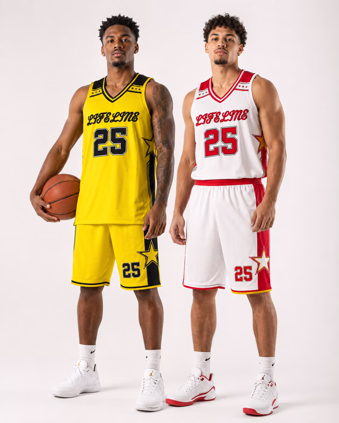 Lifeline Elite Yellow & Pink Reversible Basketball Uniform