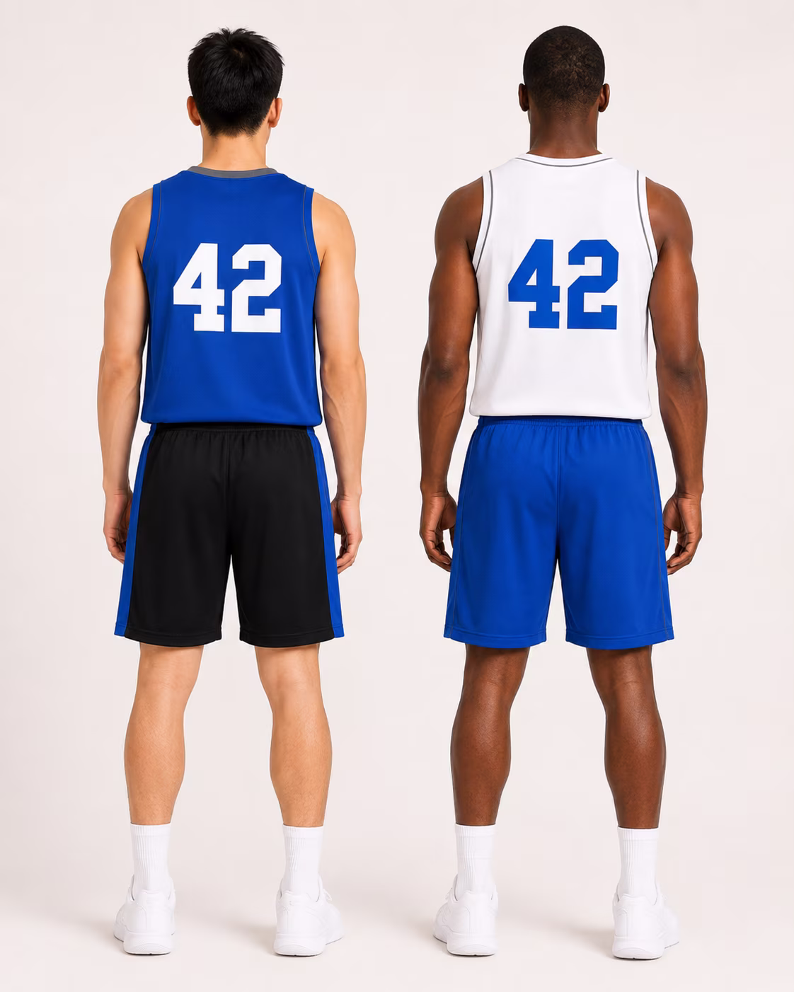 Back view of the approved PTB reversible basketball uniform.